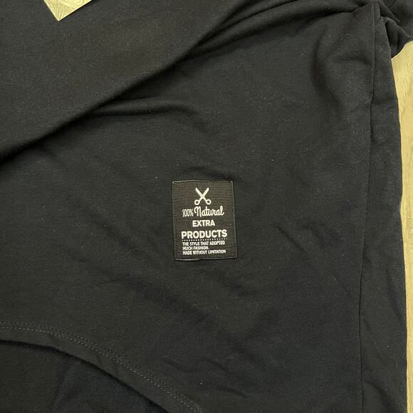 Acqua & Limone Oversized Hoodie Dress Black Graphic FOHR Made in Italy One Size - Picture 12 of 13